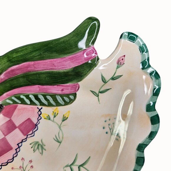 Fitz And Floyd Gypsy Chick Dish Handpainted Ceramic Canape Plate Wall Hanging - Picture 3 of 10